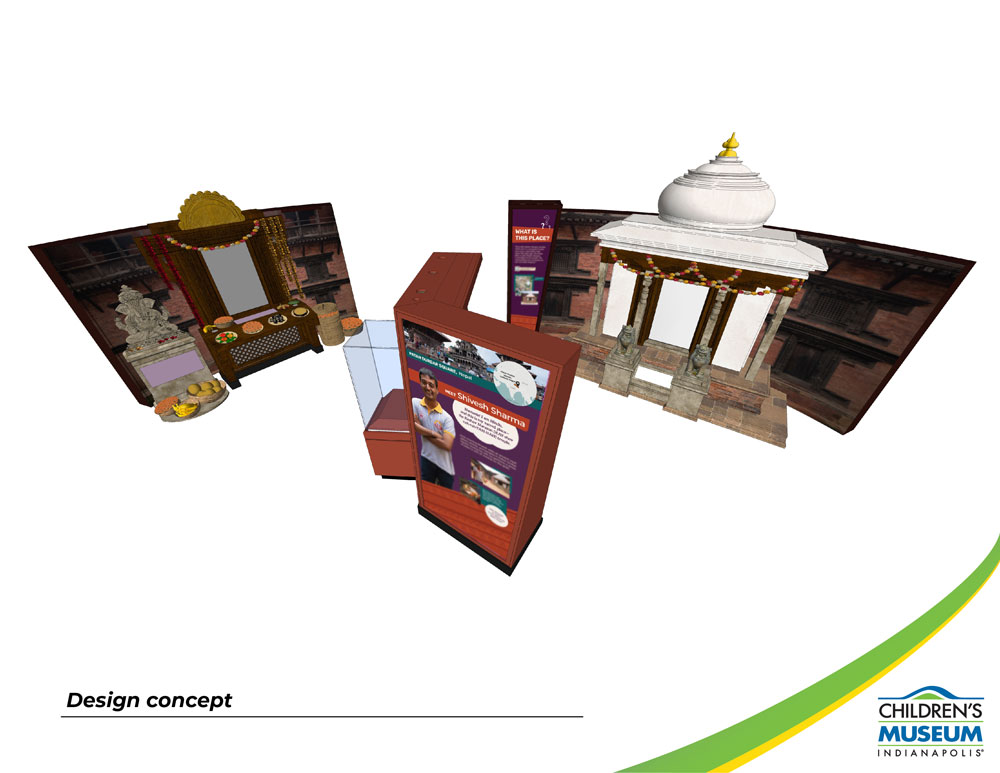 Concept rendering of Patan Durbar space in Sacred Places.